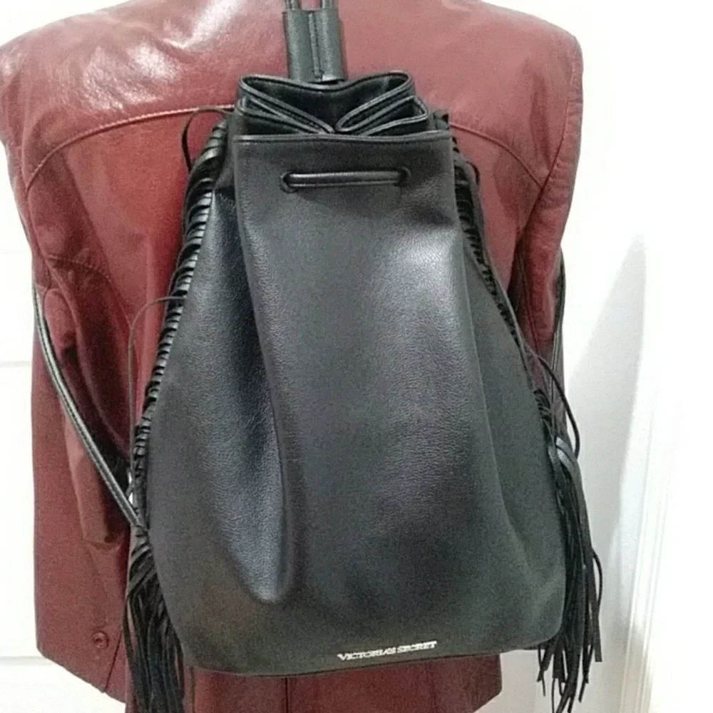 Victoria Secrets Fringed Drawstring Backpack